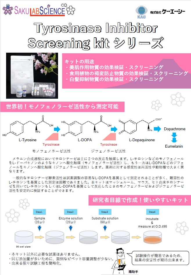 チロシナーゼ阻害剤探索キット